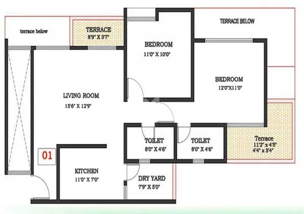 2bhk unit plan of vtp urban soul