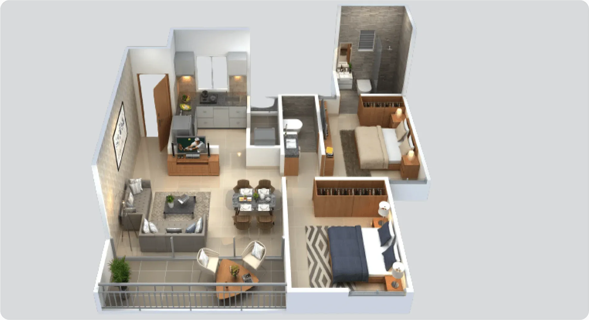 2 Bhk Unit Plan